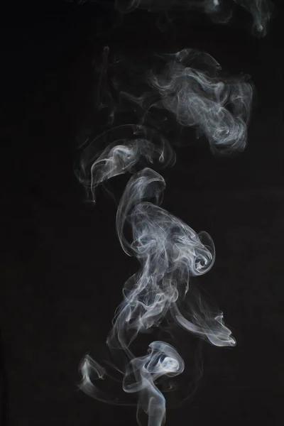 Textura Fumaça Branca Abstrata Sobre Fundo Preto — Fotografia de Stock