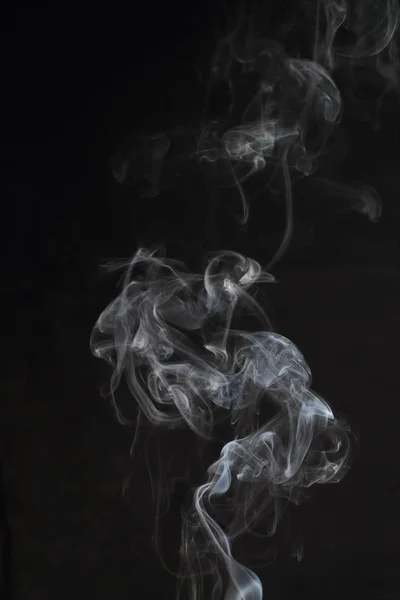 Texture Abstraite Fumée Blanche Sur Fond Noir — Photo
