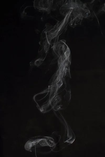 Abstract White Smoke Texture Black Background — Stock Photo, Image