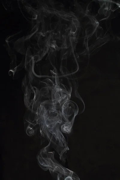 Abstract White Smoke Texture Black Background — Stock Photo, Image