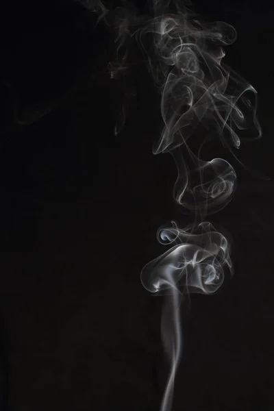 Abstract White Smoke Texture Black Background — Stock Photo, Image