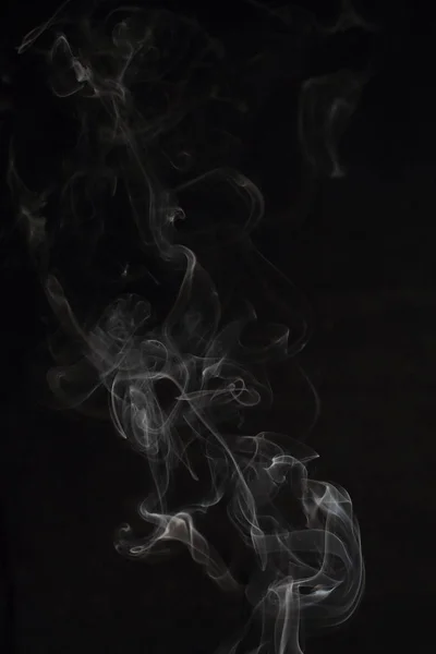 Abstract White Smoke Texture Black Background — Stock Photo, Image