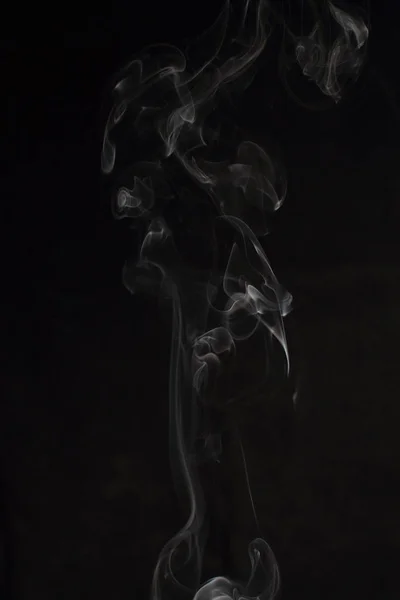 Abstract White Smoke Texture Black Background — Stock Photo, Image