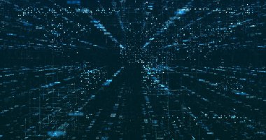 Soyut dijital ağ veri arkaplanı, 3d görüntüleme