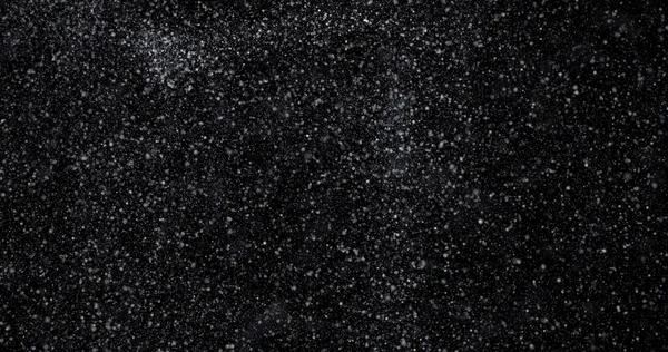 Flying abstract dust particles on black background