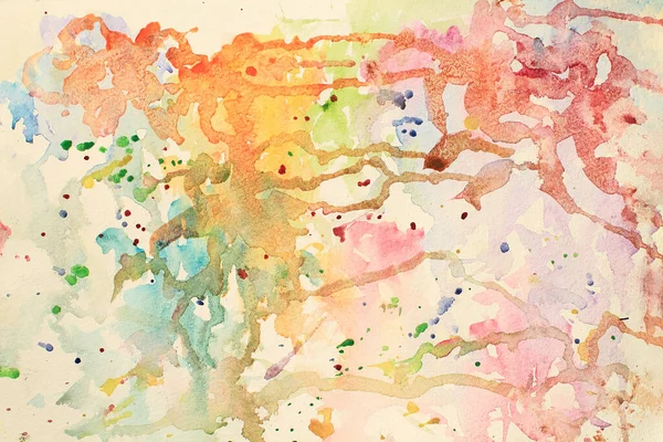 Colorful Bright Abstract Watercolor Splashes Painted Background — Stock Photo, Image