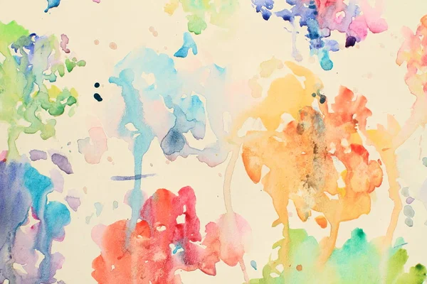 Colorful Bright Abstract Watercolor Splashes Painted Background — Stock Photo, Image