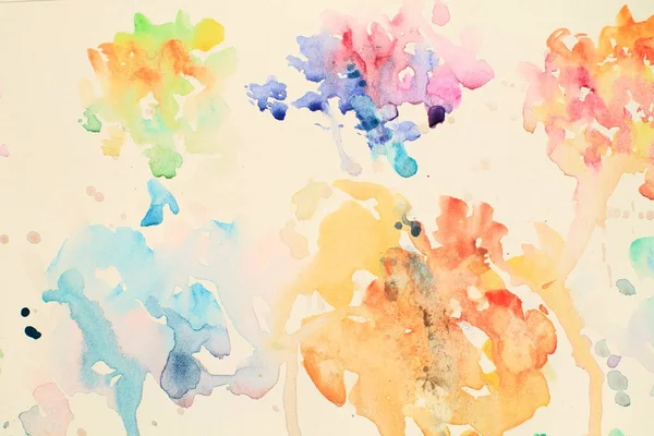 Colorido Brilhante Abstrato Aguarela Salpicos Pintado Fundo — Fotografia de Stock