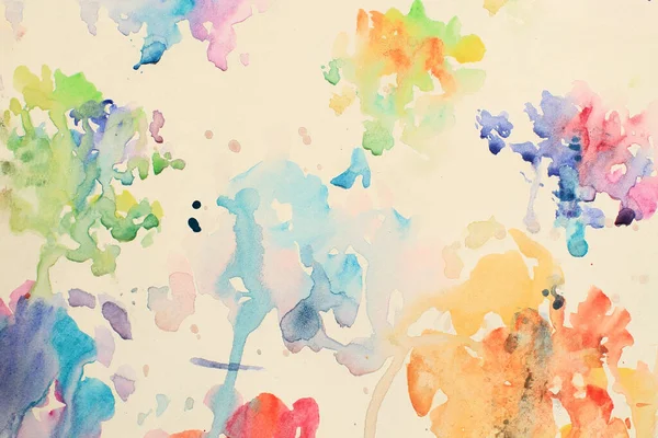 Colorful Bright Abstract Watercolor Splashes Painted Background — Stock Photo, Image