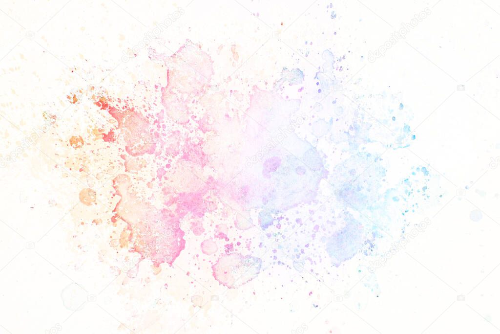 colorful bright abstract watercolor splashes painted background