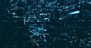 Koyu arkaplanda mavi tonlarda benzer veriler