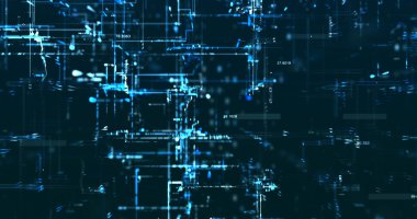 Koyu arkaplanda mavi tonlarda benzer veriler