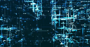 Koyu arkaplanda mavi tonlarda benzer veriler