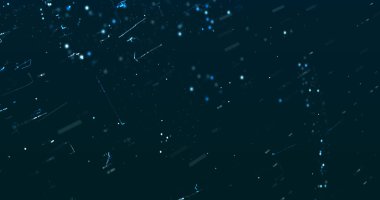 Koyu arkaplanda parlak mavi neon veri matris resim şablonu