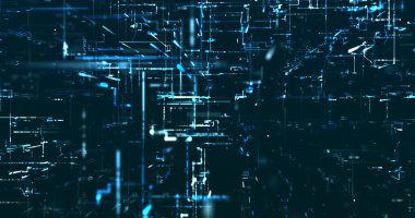 Koyu arkaplanda mavi tonlarda benzer veriler