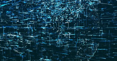 Koyu arkaplanda mavi tonlarda benzer veriler