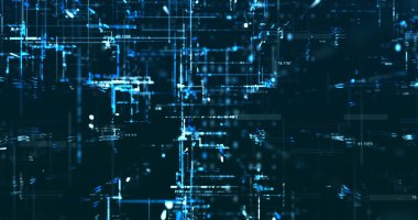 Koyu arkaplanda mavi tonlarda benzer veriler