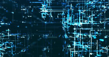 Koyu arkaplanda mavi tonlarda benzer veriler