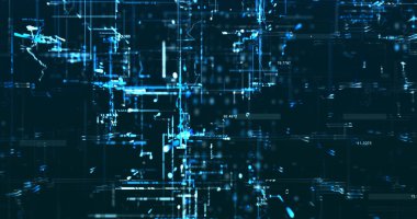 Koyu arkaplanda mavi tonlarda benzer veriler