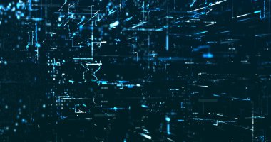 Koyu arkaplanda mavi tonlarda benzer veriler