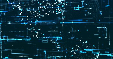 Koyu arkaplanda mavi tonlarda benzer veriler