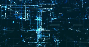 Koyu arkaplanda mavi tonlarda benzer veriler