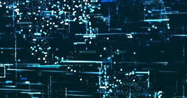 Koyu arkaplanda mavi tonlarda benzer veriler