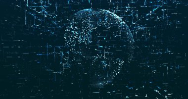 Koyu arkaplanda mavi tonlarda benzer veriler