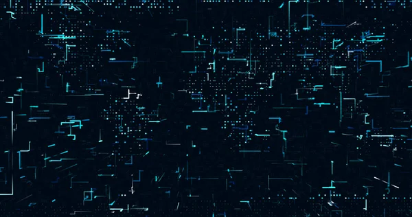 Heldere Blauwe Neon Data Matrix Stijl Afbeelding Template Donkere Achtergrond — Stockfoto