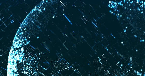 Ярко Синий Неоновая Матрица Данных Стиль Изображения Шаблон Темном Фоне — стоковое фото