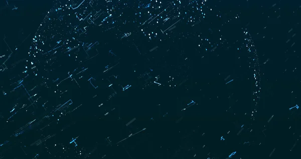 Ярко Синий Неоновая Матрица Данных Стиль Изображения Шаблон Темном Фоне — стоковое фото