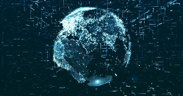 Koyu arkaplanda mavi tonlarda benzer veriler