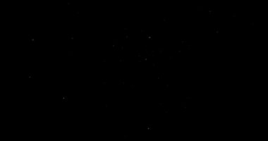 Siyah zemin üzerinde rastgele uçan küçük beyaz parçacıklara sahip video