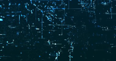 Koyu arkaplanda mavi tonlarda benzer veriler