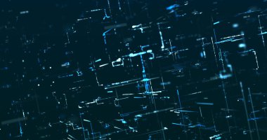 Koyu arkaplanda mavi tonlarda benzer veriler