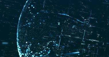 Koyu arkaplanda mavi tonlarda benzer veriler