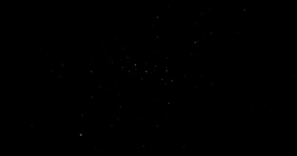 Video Small White Particles Flying Randomly Black Background — Stock Video