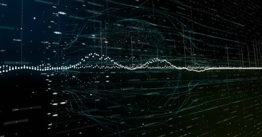 Soyut ağ arkaplanı. 3B görüntüleme