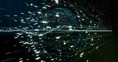 Soyut ağ arkaplanı. 3B görüntüleme