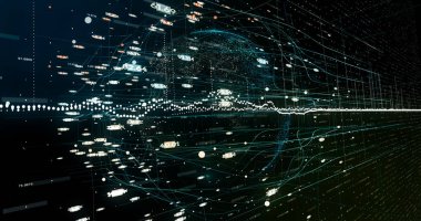 Soyut ağ arkaplanı. 3B görüntüleme