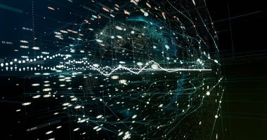 Soyut ağ arkaplanı. 3B görüntüleme