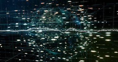 Soyut ağ arkaplanı. 3B görüntüleme