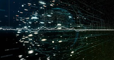 Soyut ağ arkaplanı. 3B görüntüleme