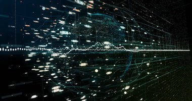 Soyut ağ arkaplanı. 3B görüntüleme