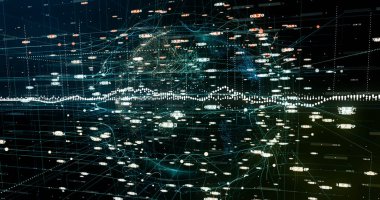 Soyut ağ arkaplanı. 3B görüntüleme