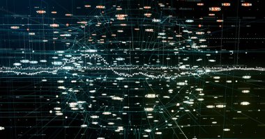 Soyut ağ arkaplanı. 3B görüntüleme