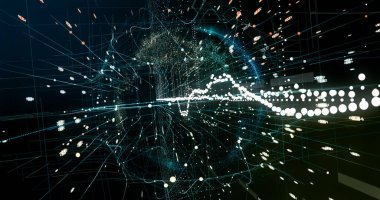 Soyut ağ arkaplanı. 3B görüntüleme