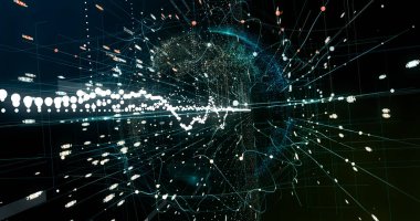 Soyut ağ arkaplanı. 3B görüntüleme