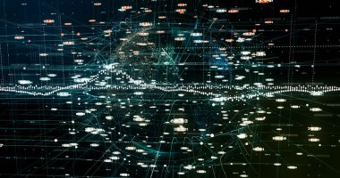 Soyut ağ arkaplanı. 3B görüntüleme