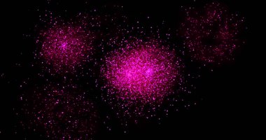 Parlak soyut menekşe desen tasarımı, koyu arkaplanda mor havai fişekler 